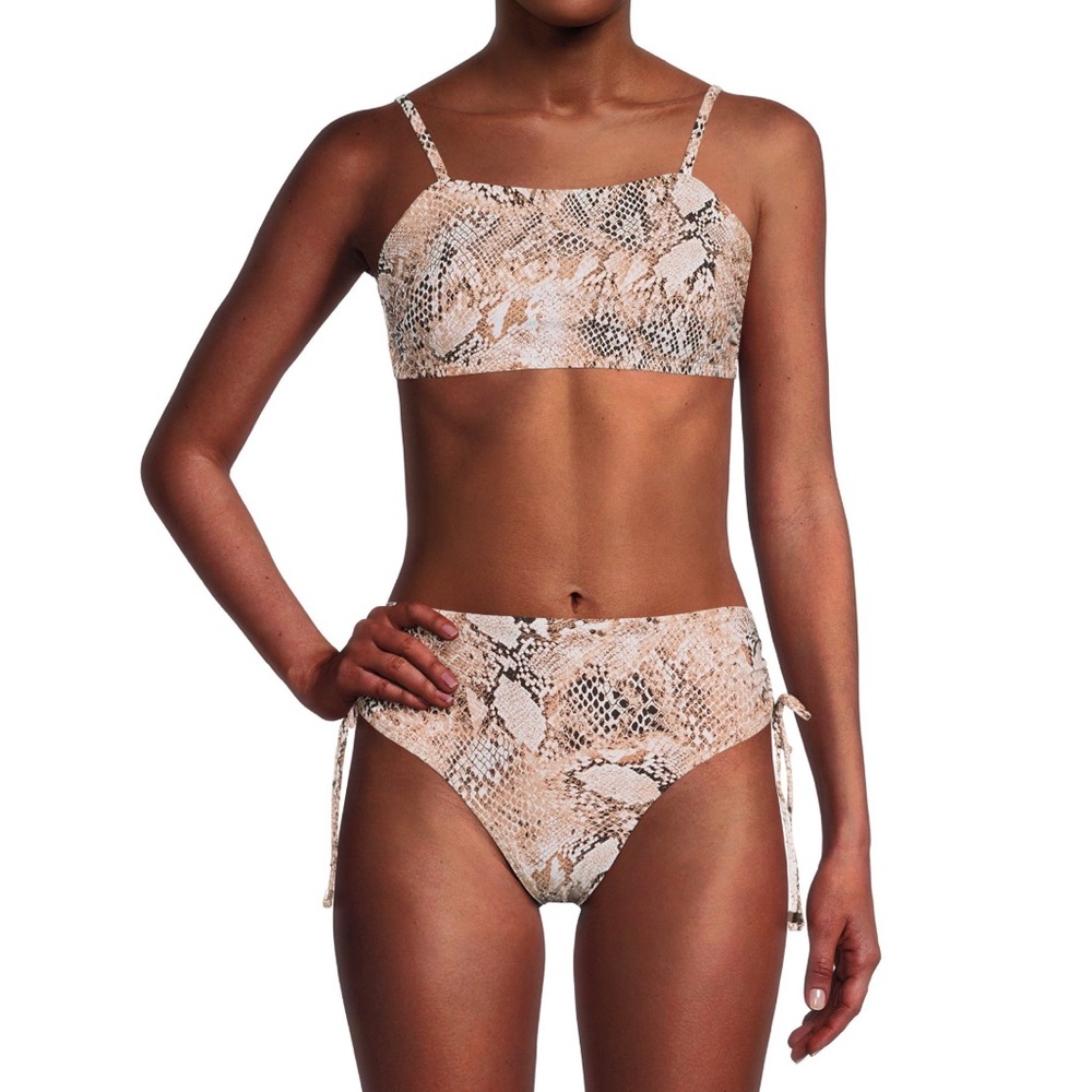 Faux Snake Print 2pc Swimsuit